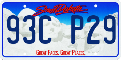 SD license plate 93CP29
