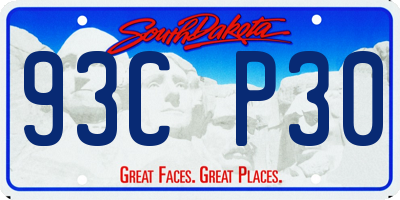 SD license plate 93CP30