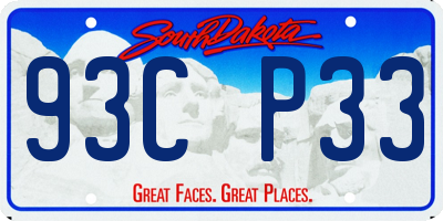 SD license plate 93CP33