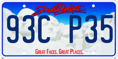 SD license plate 93CP35