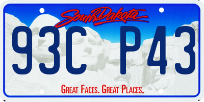 SD license plate 93CP43
