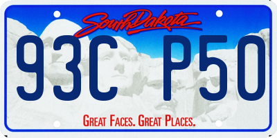 SD license plate 93CP50