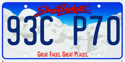 SD license plate 93CP70