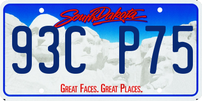 SD license plate 93CP75