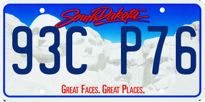 SD license plate 93CP76