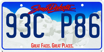 SD license plate 93CP86