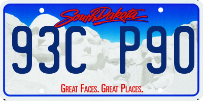 SD license plate 93CP90