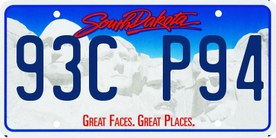 SD license plate 93CP94