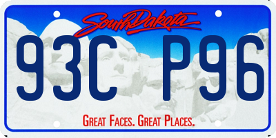 SD license plate 93CP96