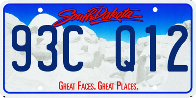 SD license plate 93CQ12
