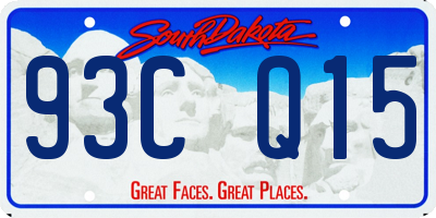SD license plate 93CQ15