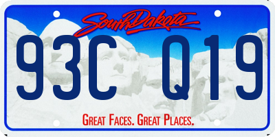 SD license plate 93CQ19