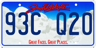 SD license plate 93CQ20