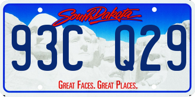 SD license plate 93CQ29
