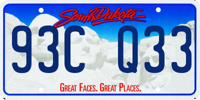 SD license plate 93CQ33