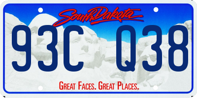 SD license plate 93CQ38