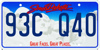 SD license plate 93CQ40