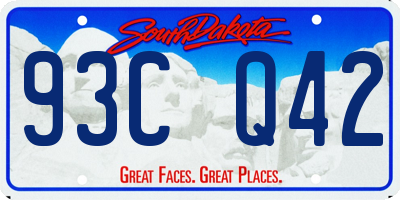 SD license plate 93CQ42