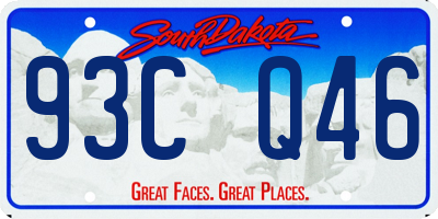 SD license plate 93CQ46