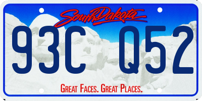 SD license plate 93CQ52