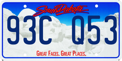 SD license plate 93CQ53