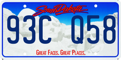 SD license plate 93CQ58