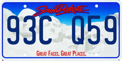 SD license plate 93CQ59