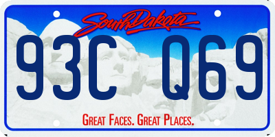 SD license plate 93CQ69