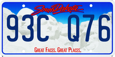 SD license plate 93CQ76