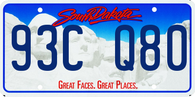 SD license plate 93CQ80