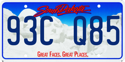 SD license plate 93CQ85