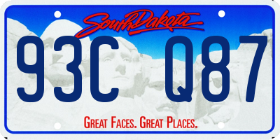 SD license plate 93CQ87