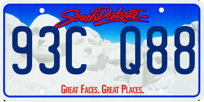 SD license plate 93CQ88