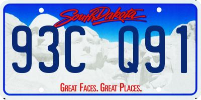 SD license plate 93CQ91