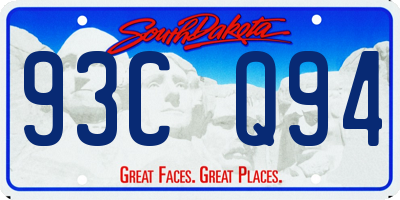SD license plate 93CQ94