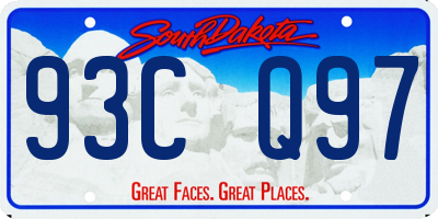 SD license plate 93CQ97