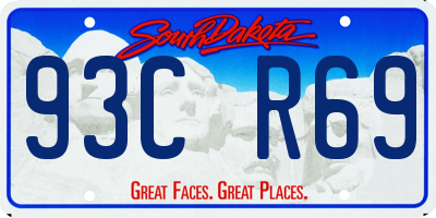 SD license plate 93CR69