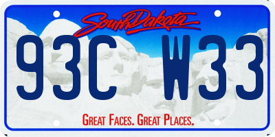 SD license plate 93CW33