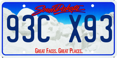 SD license plate 93CX93