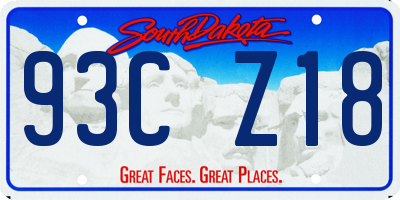 SD license plate 93CZ18