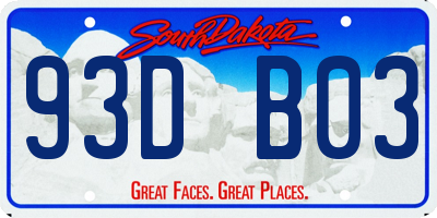 SD license plate 93DB03