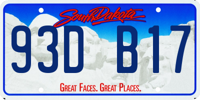 SD license plate 93DB17