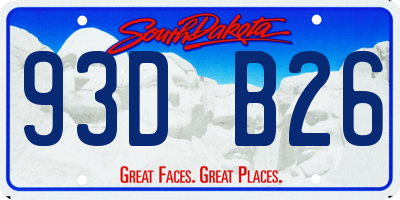 SD license plate 93DB26