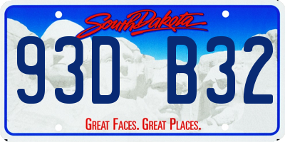 SD license plate 93DB32