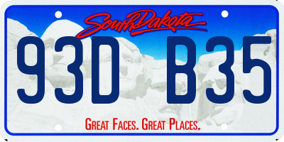 SD license plate 93DB35