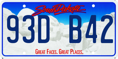 SD license plate 93DB42