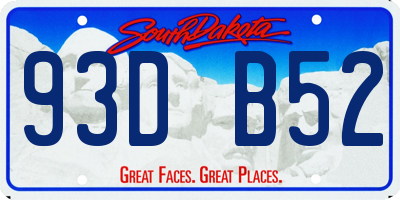 SD license plate 93DB52
