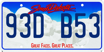 SD license plate 93DB53