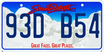 SD license plate 93DB54