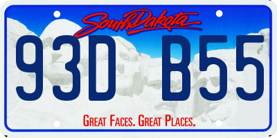 SD license plate 93DB55
